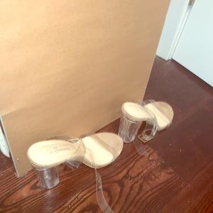 Kim K clear nude heel